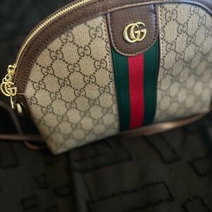 G Rep Tan and Brown Crossbody Bag